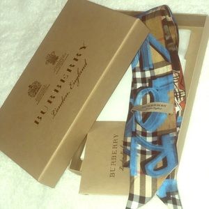 Authentic double sided Burberry silk Bandeau Scarf